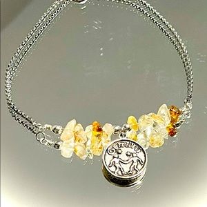 Gemini/ Citrine Adjustable Bracelet
